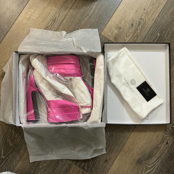 Versace Pink Platform Heels - Picture 5 of 9